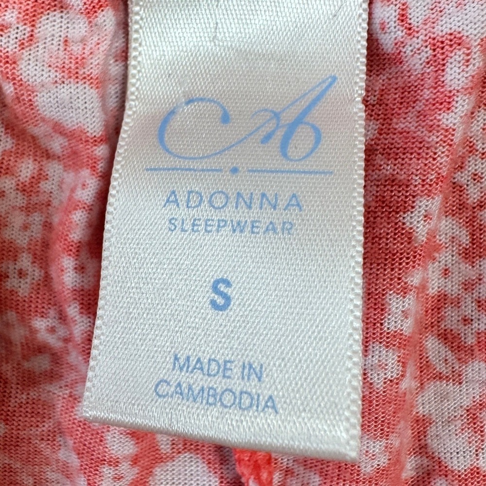 Adonna Sleepwear Womens Red WhiteFloral Pajama Shorts SizeS Elastic Waist Lounge - Picture 4 of 8